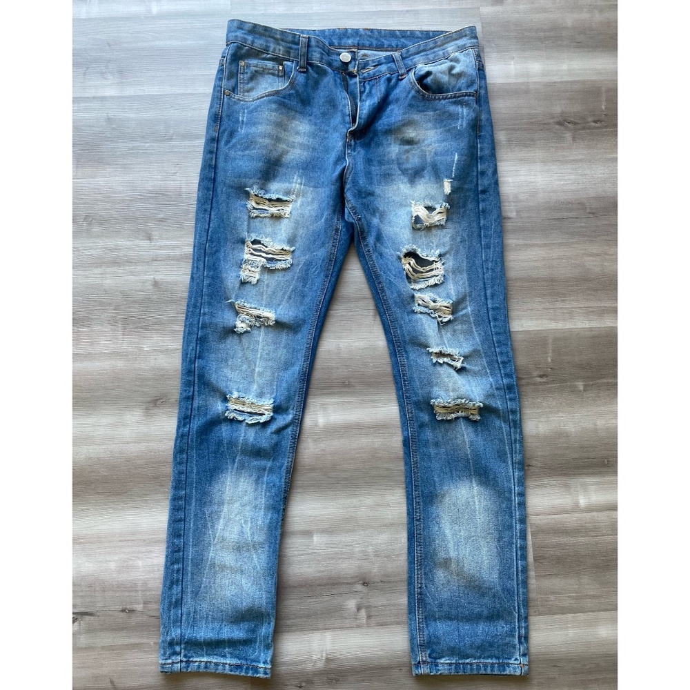 Distressed jeans